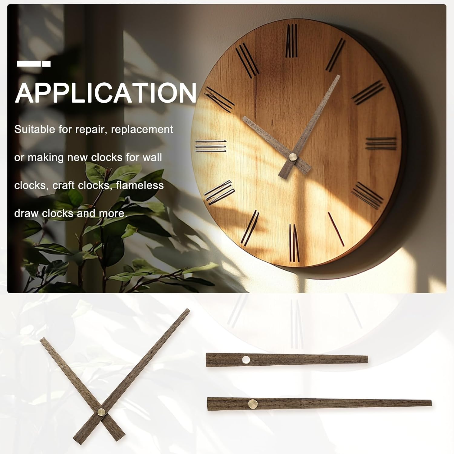 Uxicell 5 Set Wooden Clock Hands Only