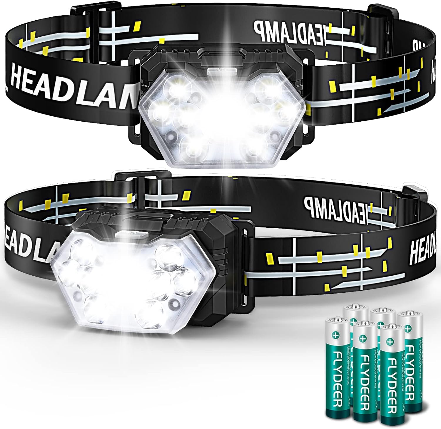 10x 2000 Lumen Dual Headlamp Set
