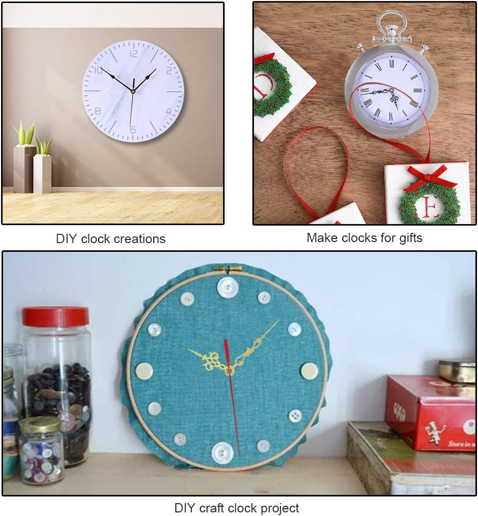 Precision Clock Mechanism Kit with 3 Replacement Hands for DIY Repair