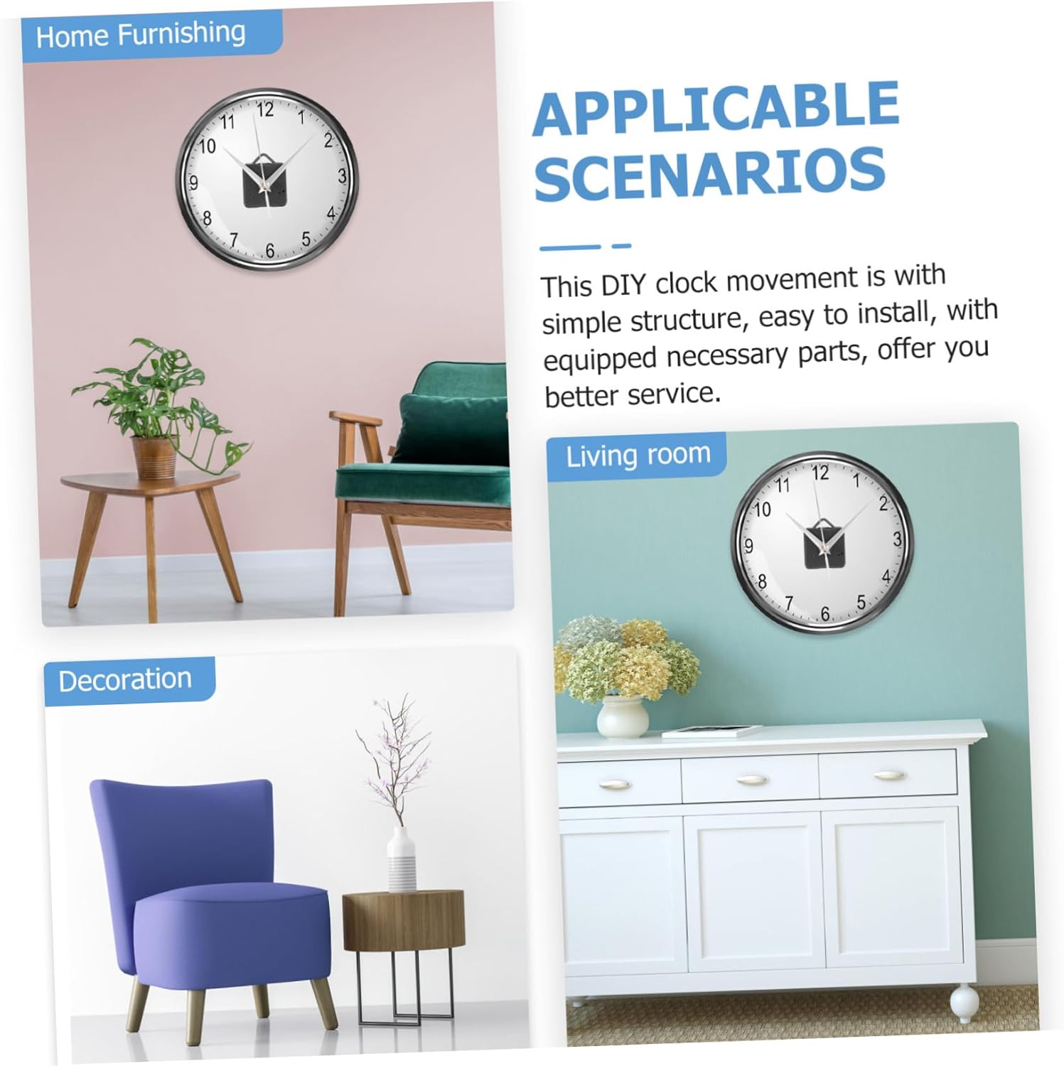 OSALADI 2-Piece Movement Kit for Sporty Wall Clocks