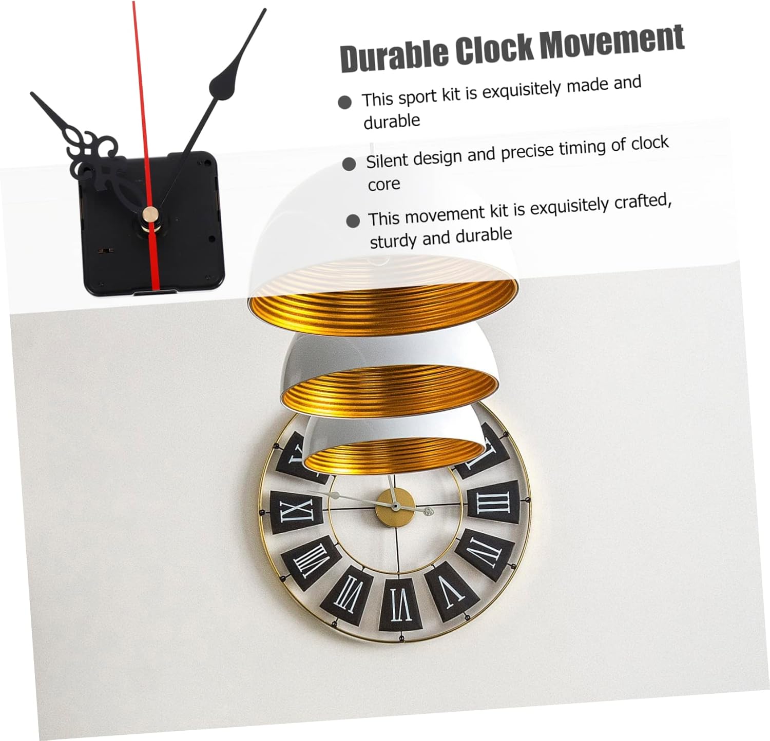DOITOOL 4-Set Long Shaft Quartix Clock Mechanisms