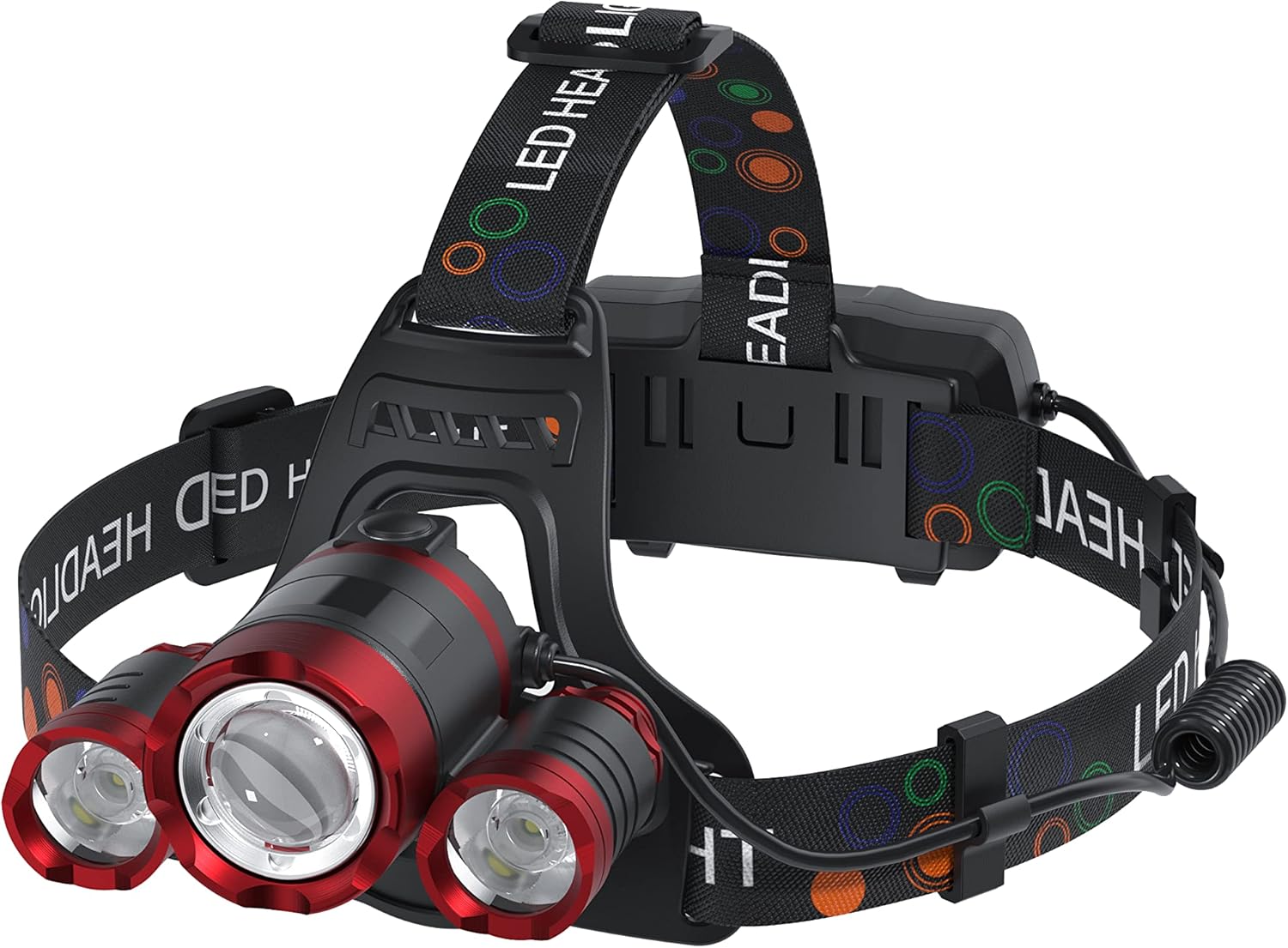 Beteray 3-Lamp Headlamp for Adults