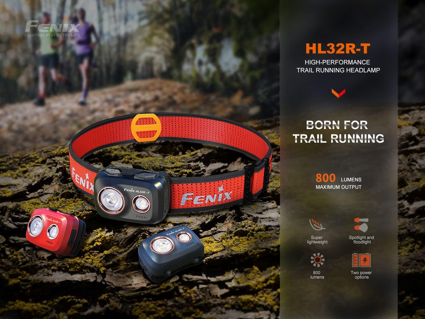 Fenix HL32R-T Trail Running Headlamp Packed with 800 Lumen Dual Beam