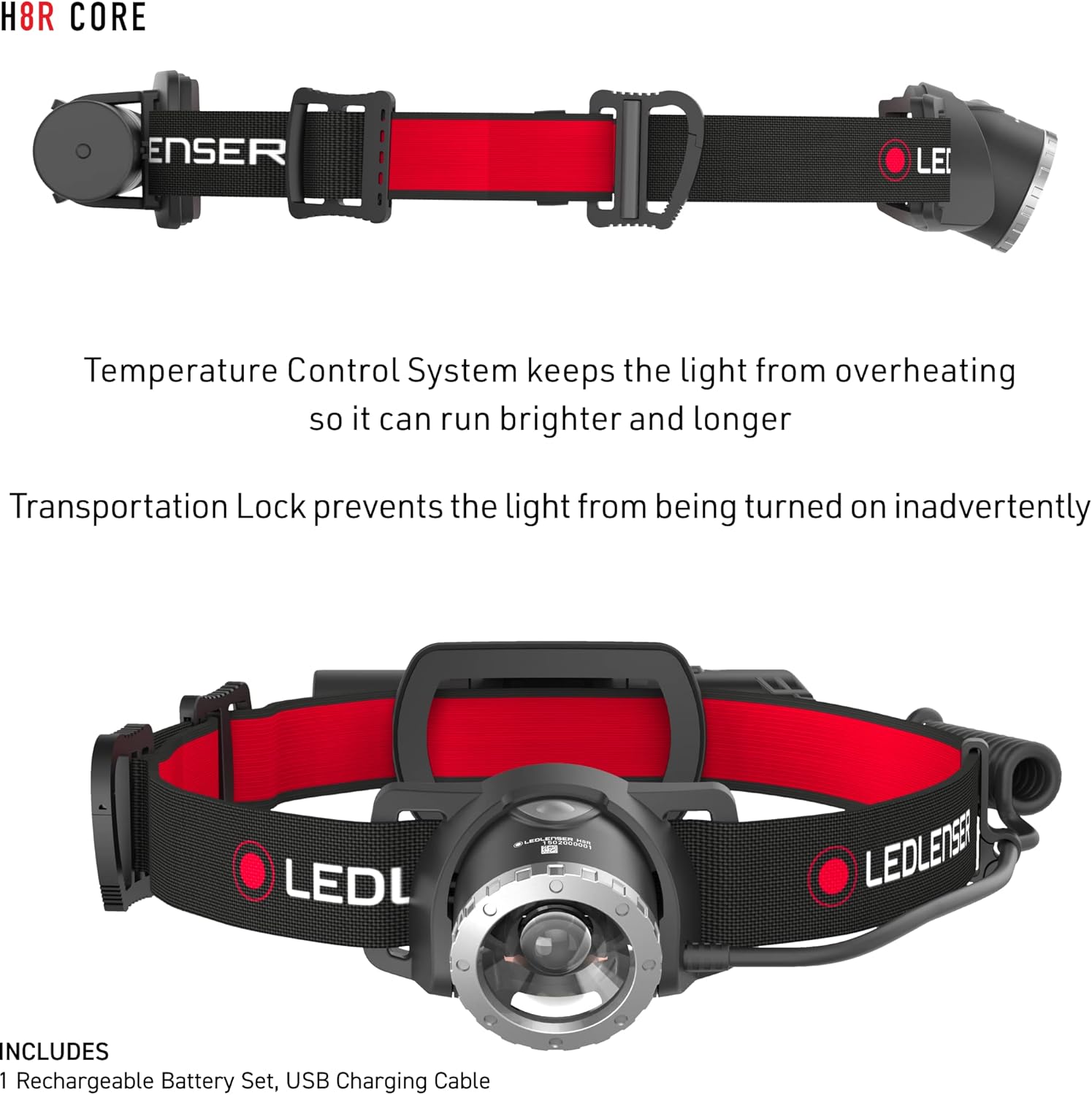 Ledlenser H8R Lightweight HeadlampPowerful 600 Lumens Rechargeable for Outdoor Use