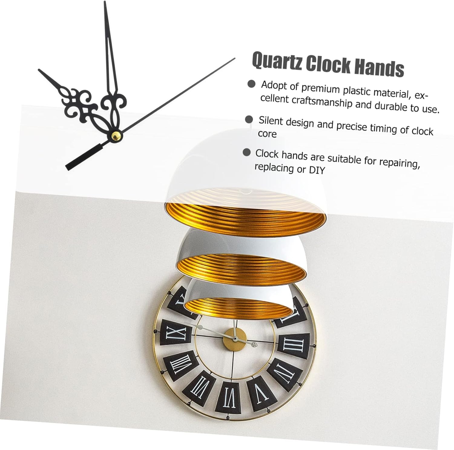 Sturdy Plastic Clock Hands Kit for Wall Clock Repair