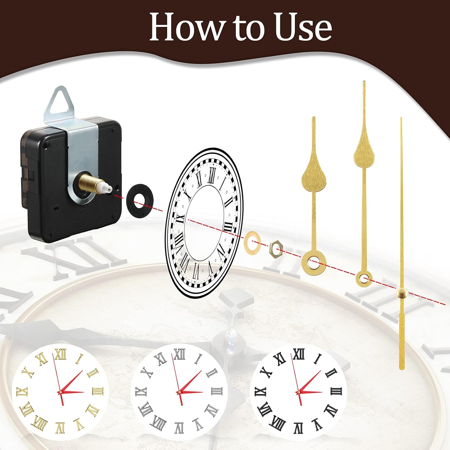 Kigeli 6-Piece DIY Wall Clock Repair Kit