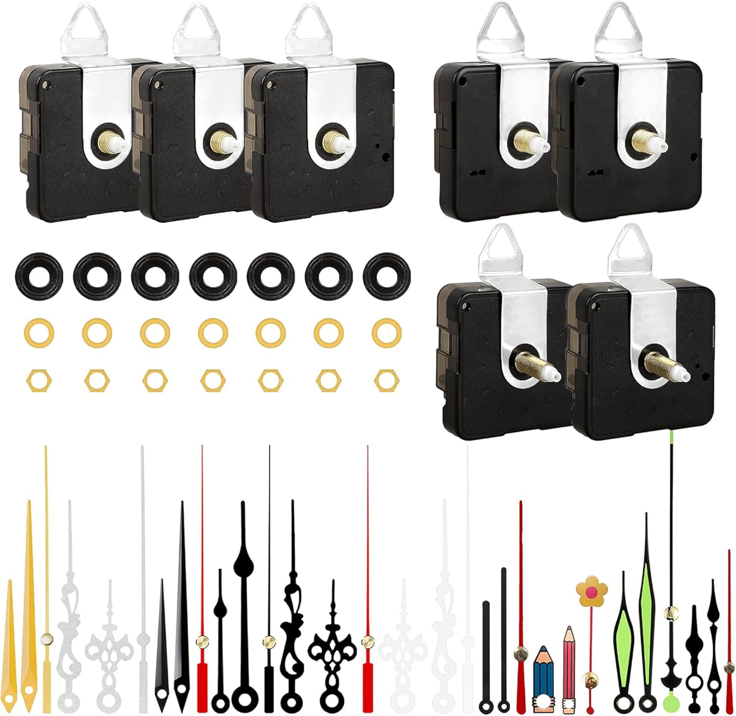 Parao 7pcs High Torque Quartz Clock Movement Replacement Set