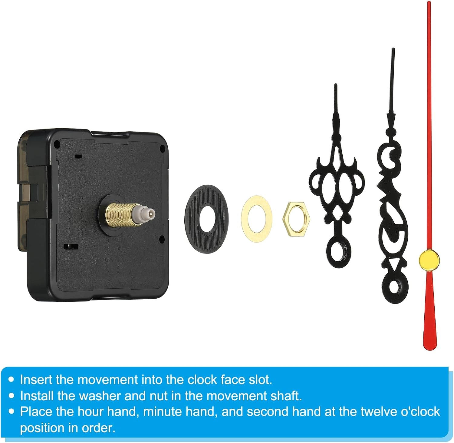 PATIKIL quiet quartz wall clock mechanism replacement kit 1pc