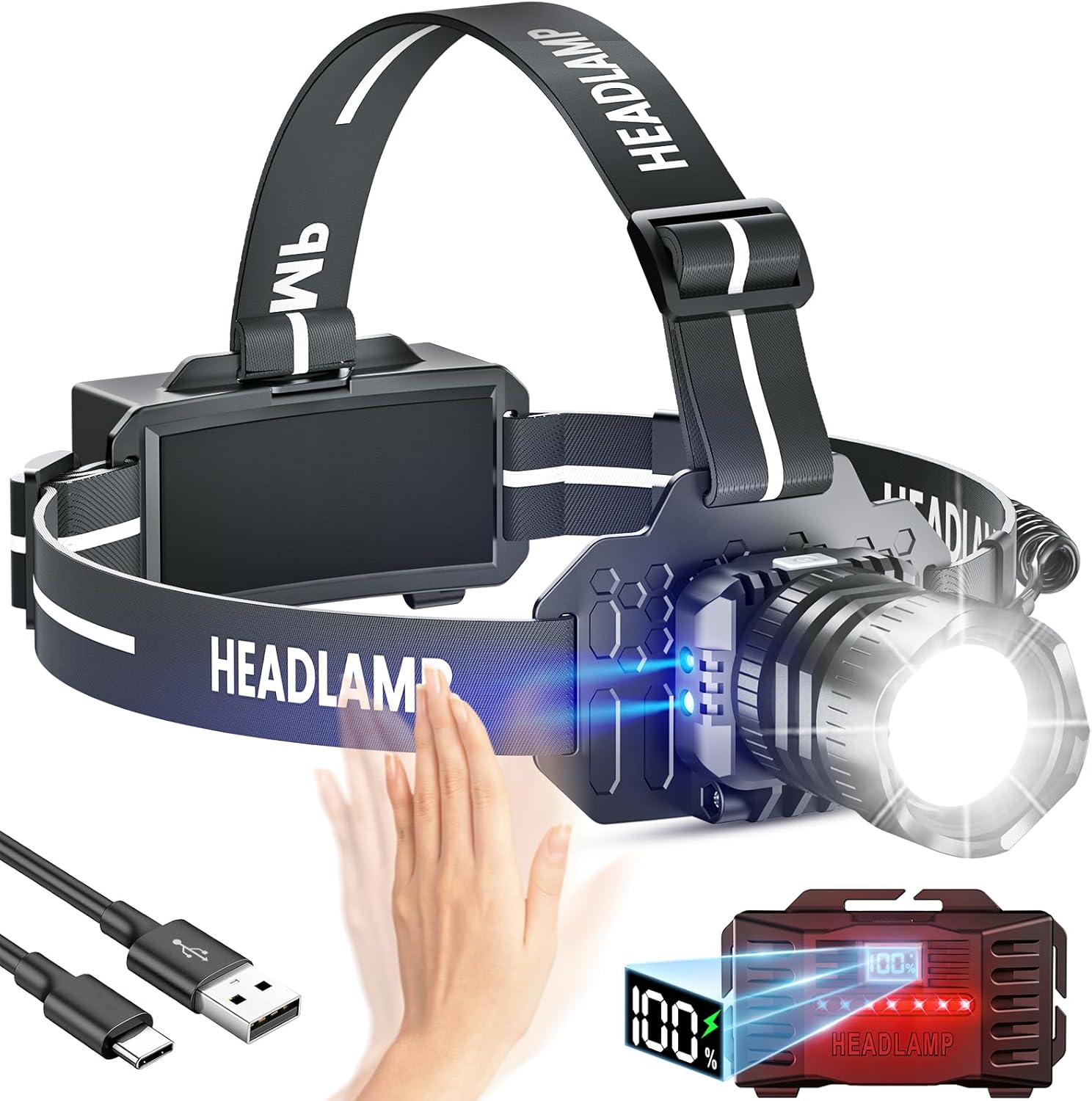 Sogdeco LED Rechargeable Headlamp