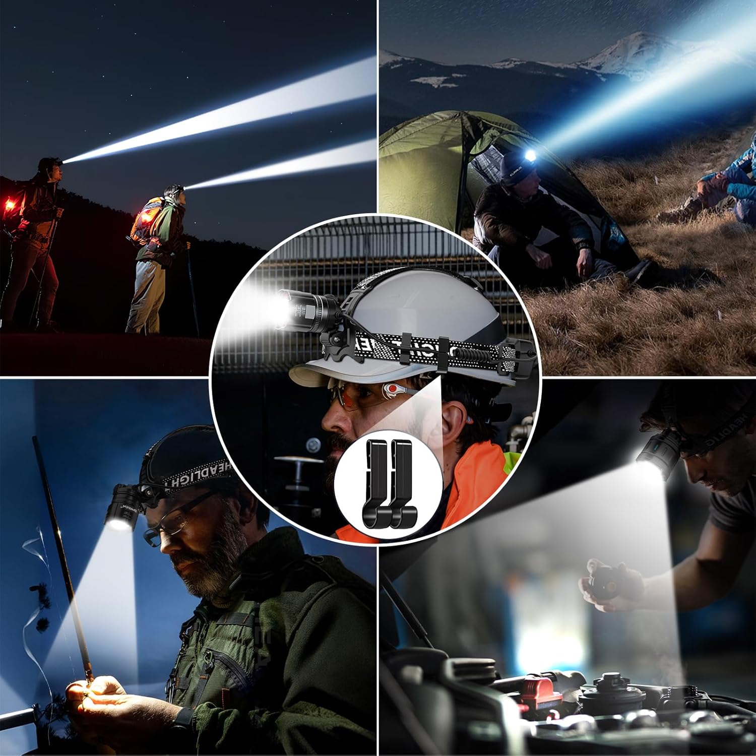 Double Brightness Reusable Headlamp