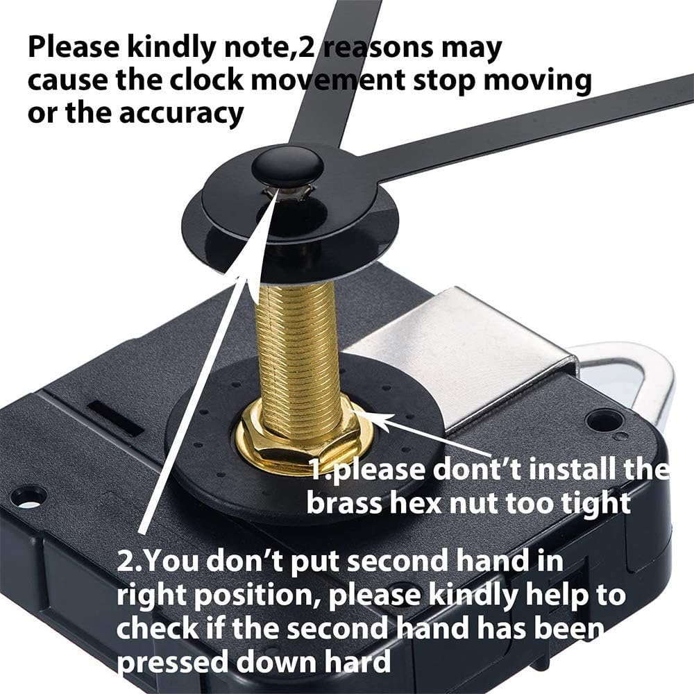 Sterling Clock Movement Kit by Esteopt- Replacement Parts for Long and Short Shaft Wall Clocks