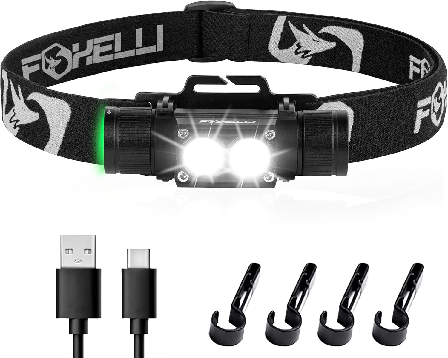 Foxelli Ultra Bright Rechargeable Headlamp - Ready to Illuminate