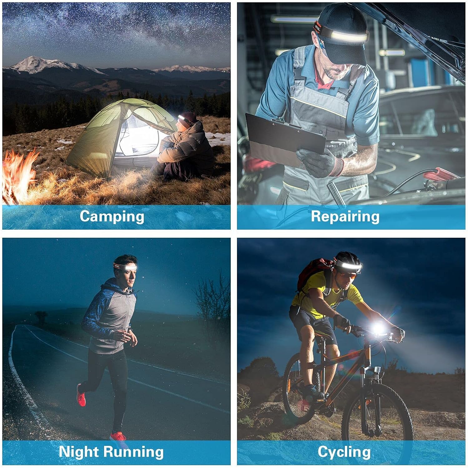 COSOOSRechargeable Headlamp with 500 Lumens