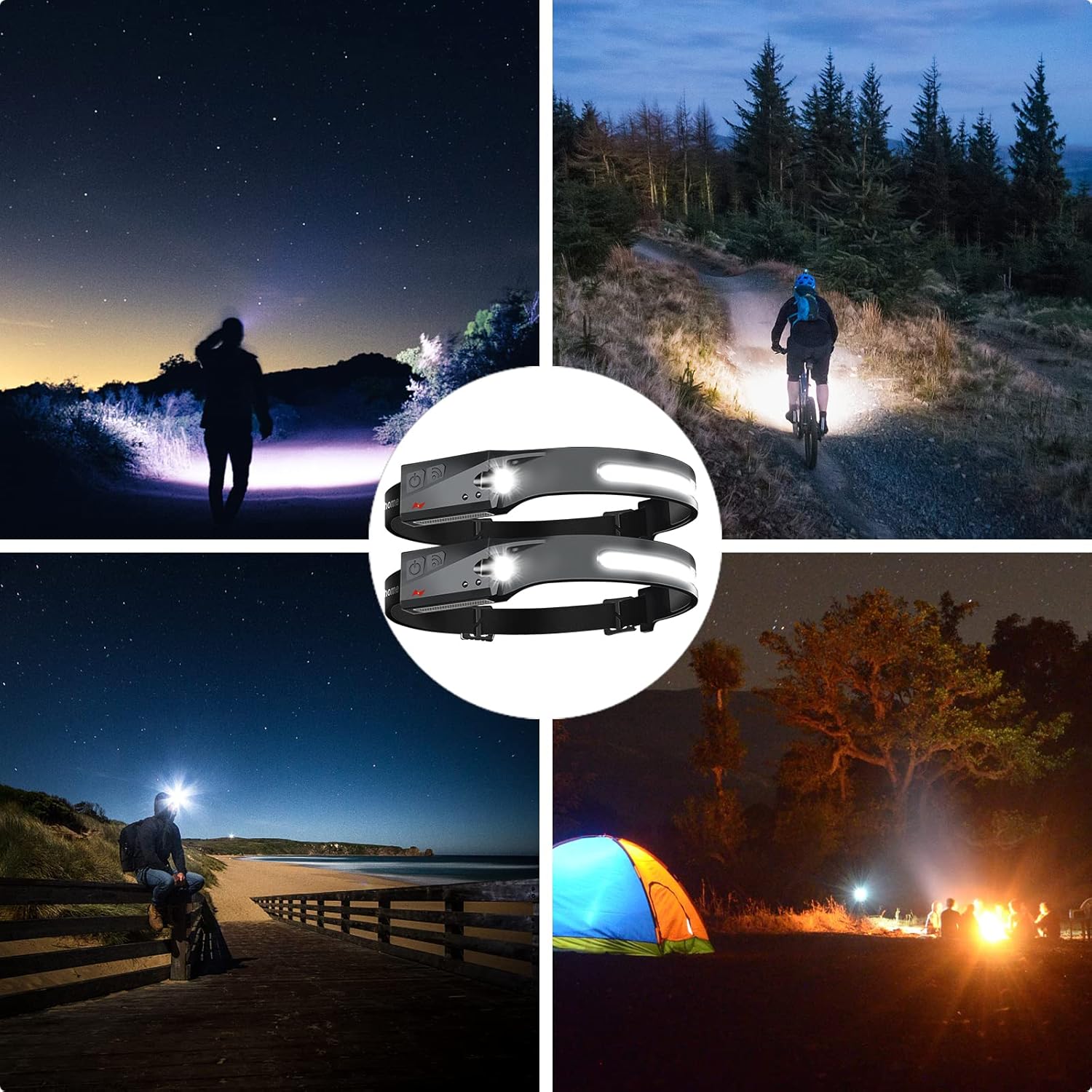 Aikertec Rechargeable 230 Beam Headlamp 6 Modes