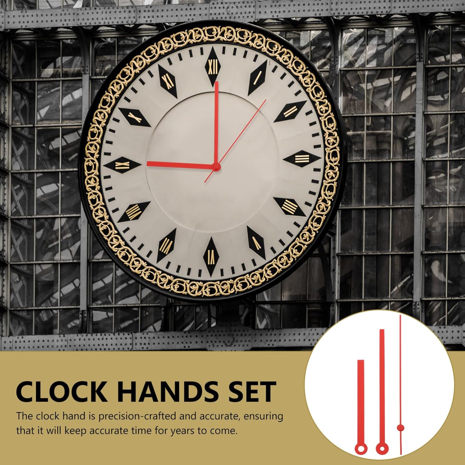 Simple Wall Clock Hands Kit - 10 Replacement Parts for DIY Clock Repair
