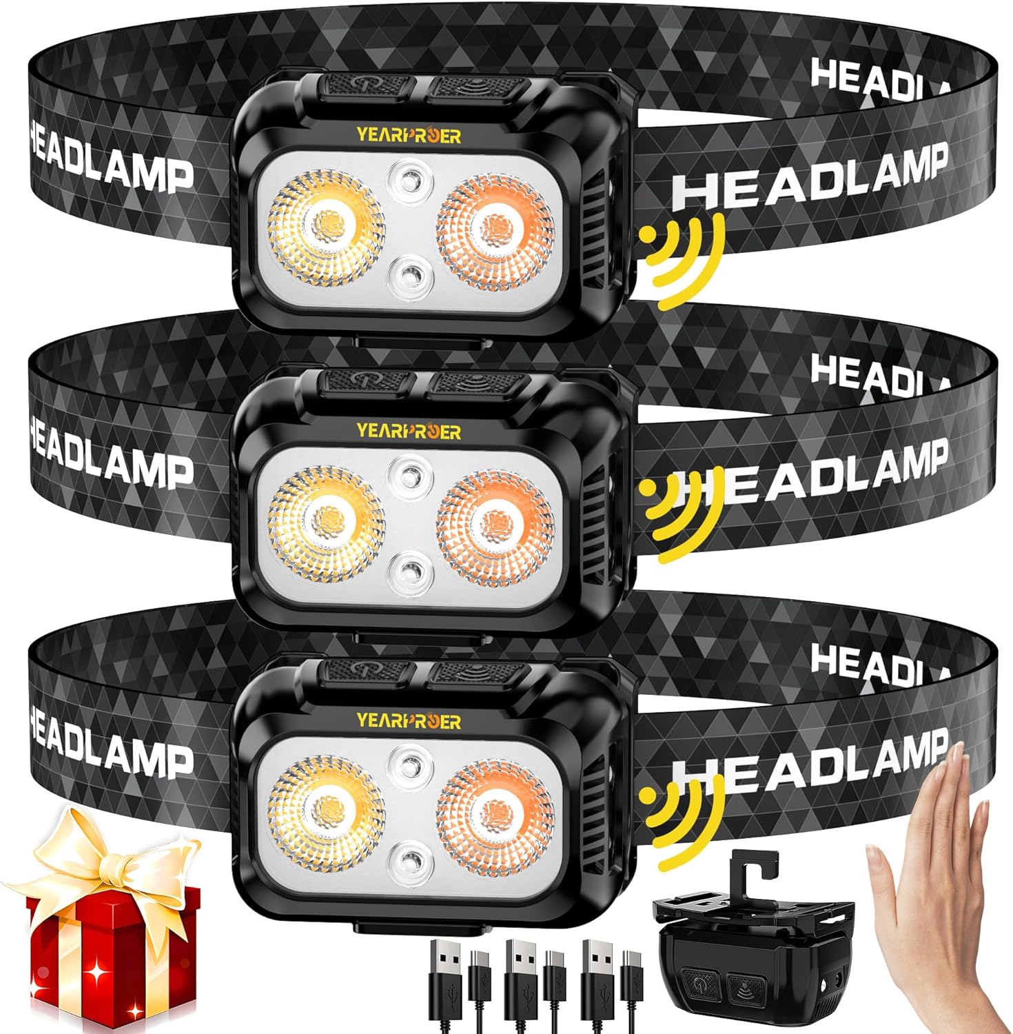 Heavy-Duty Red Light Headlamp for Camping Hiking