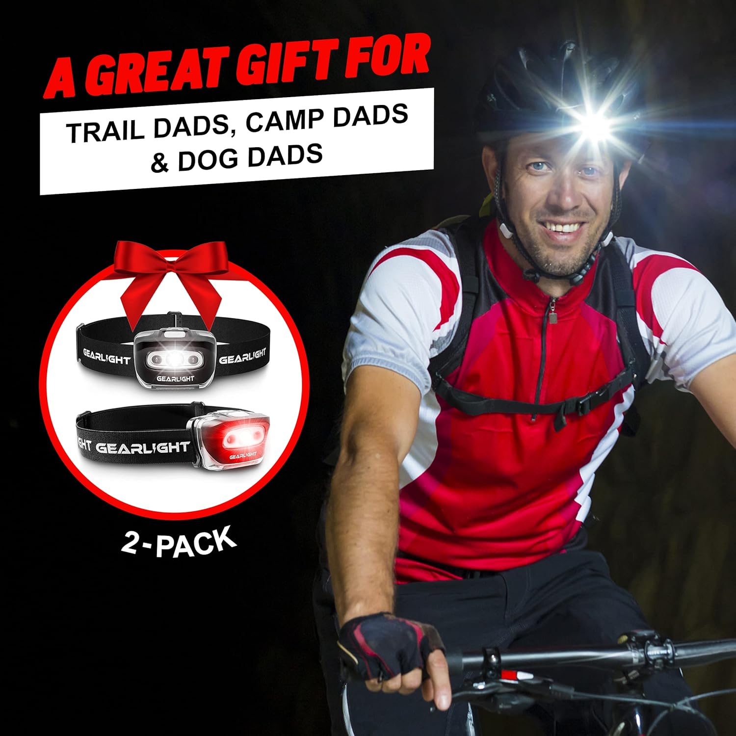 GearLight Adj Headlamp 2PK - Fluorescent Bright Adjustable Durable hiking camping light