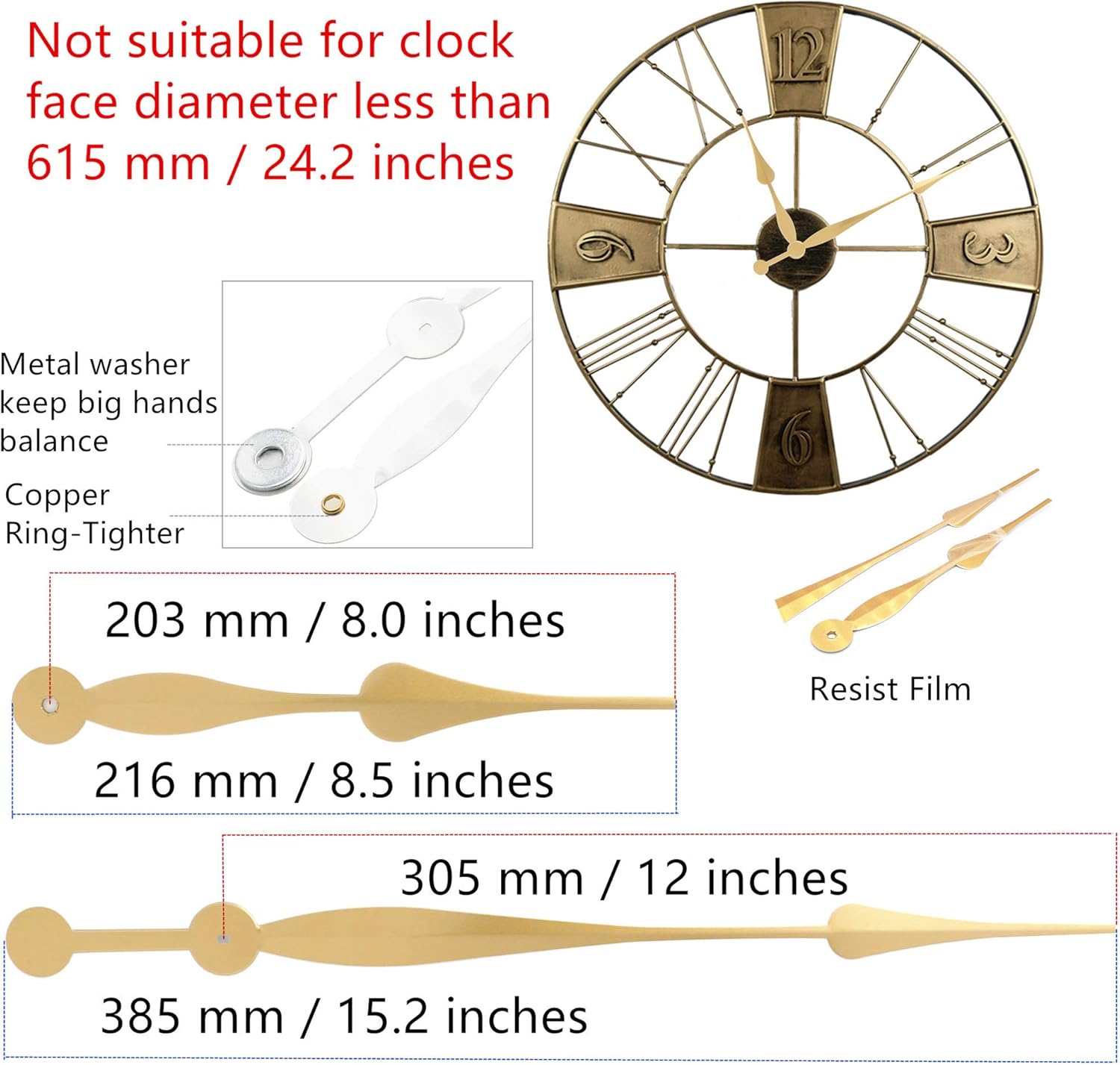 High Torque Clock Movement with Long shaft