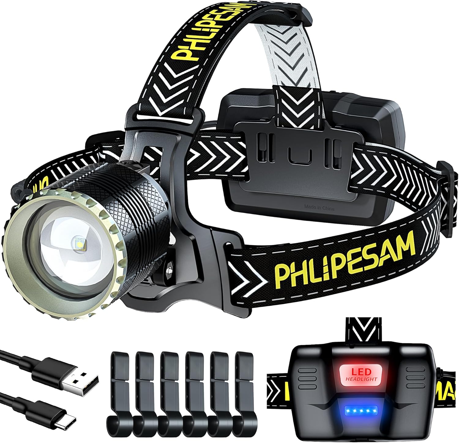 Ultimate Headlamp 150000 Lumens Rechargeable and Sticky