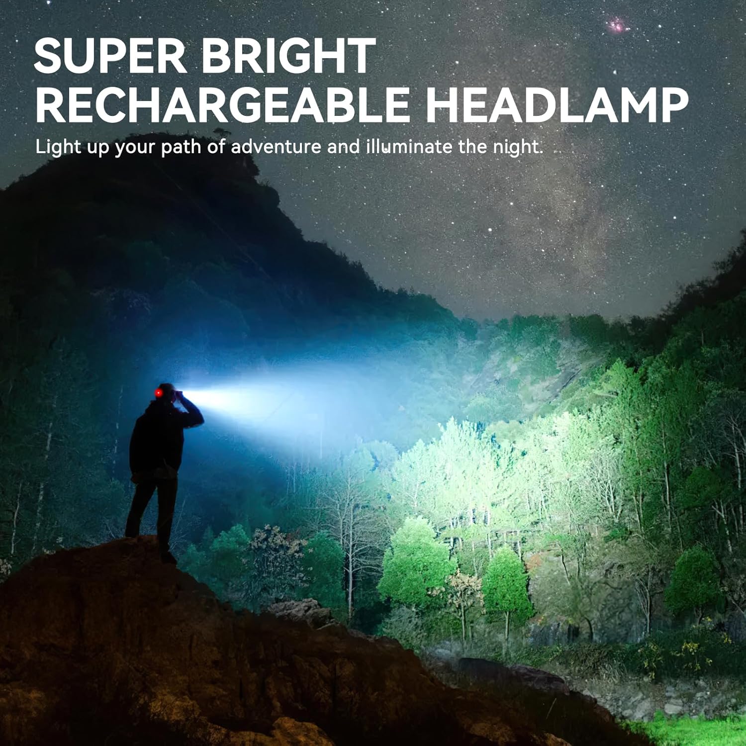 WdtPro Headlamp Rechargeable 2 Pack