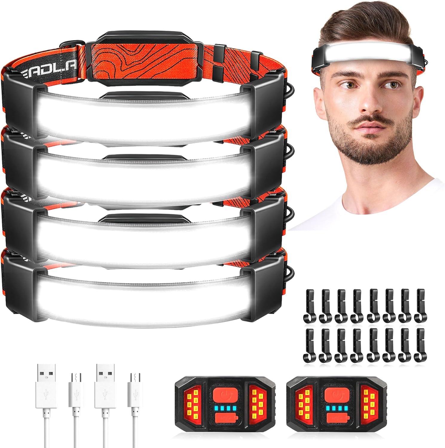 Aikertec Rechargeable 4-Pack Headlamp