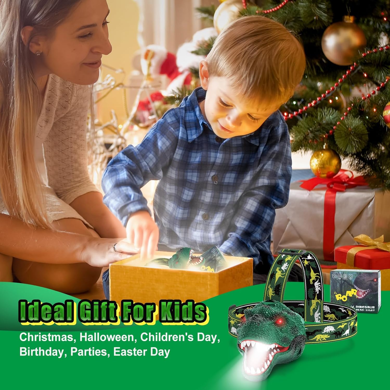Nitigo Spray Dinosaur Headlamp for Kids Adults