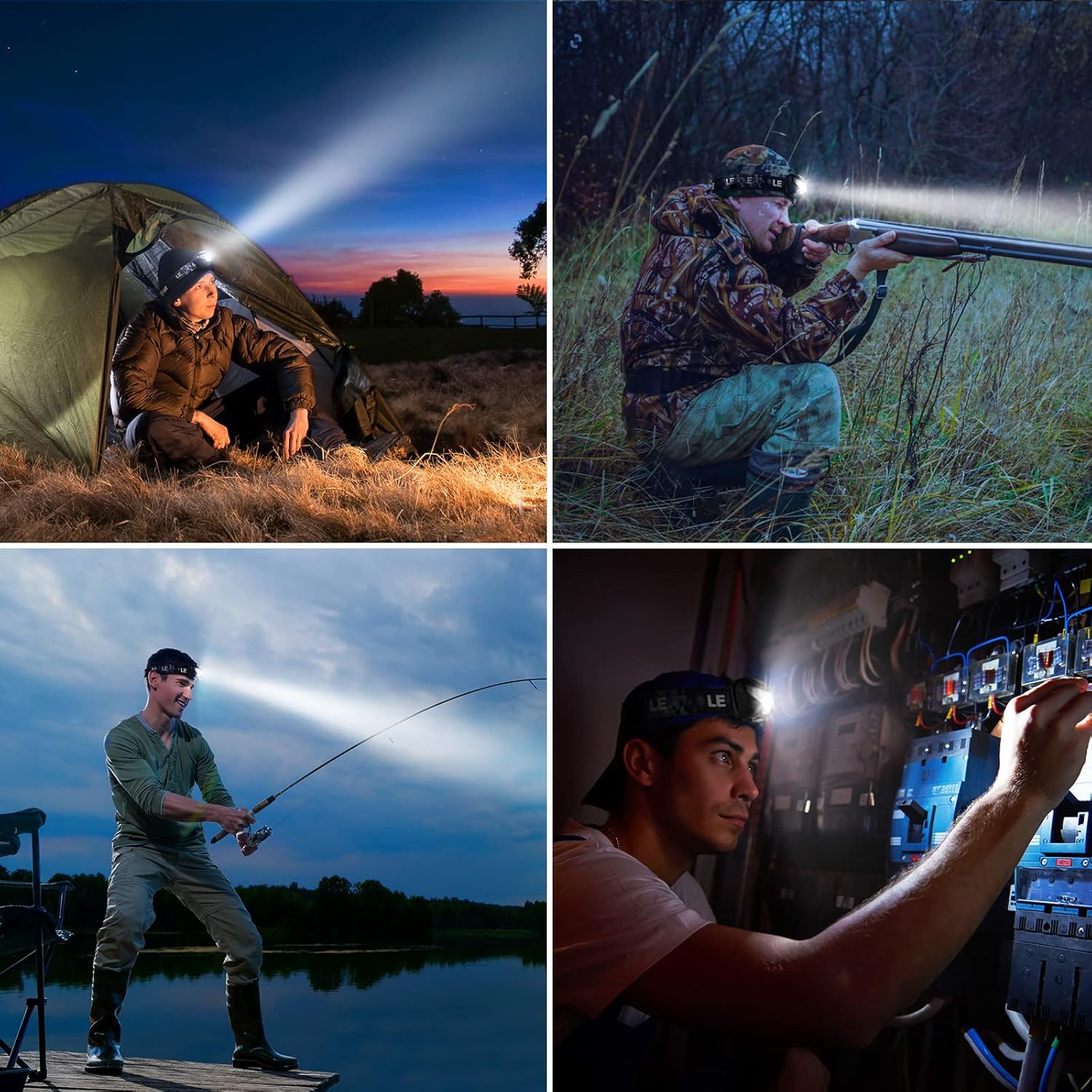 LED Headlamp Rechargeable 2 Packs - Super Bright