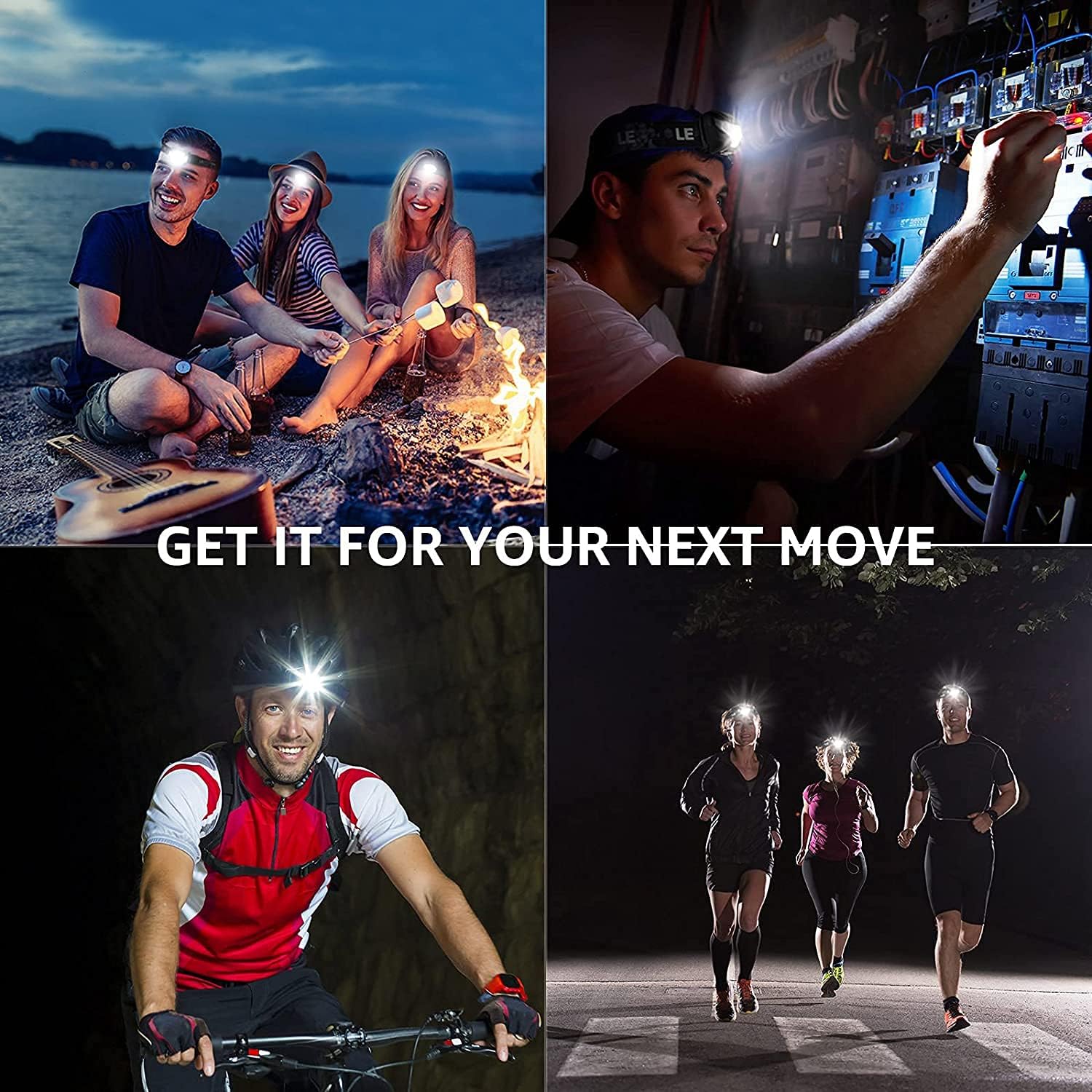 Lepro LED Headlamp - Powerful Rechargeable camping hiking light