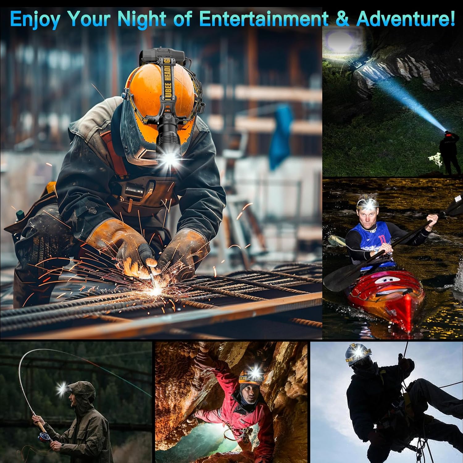 UBEE Camp Headlamp High Brightness Rechargeable and Waterproof
