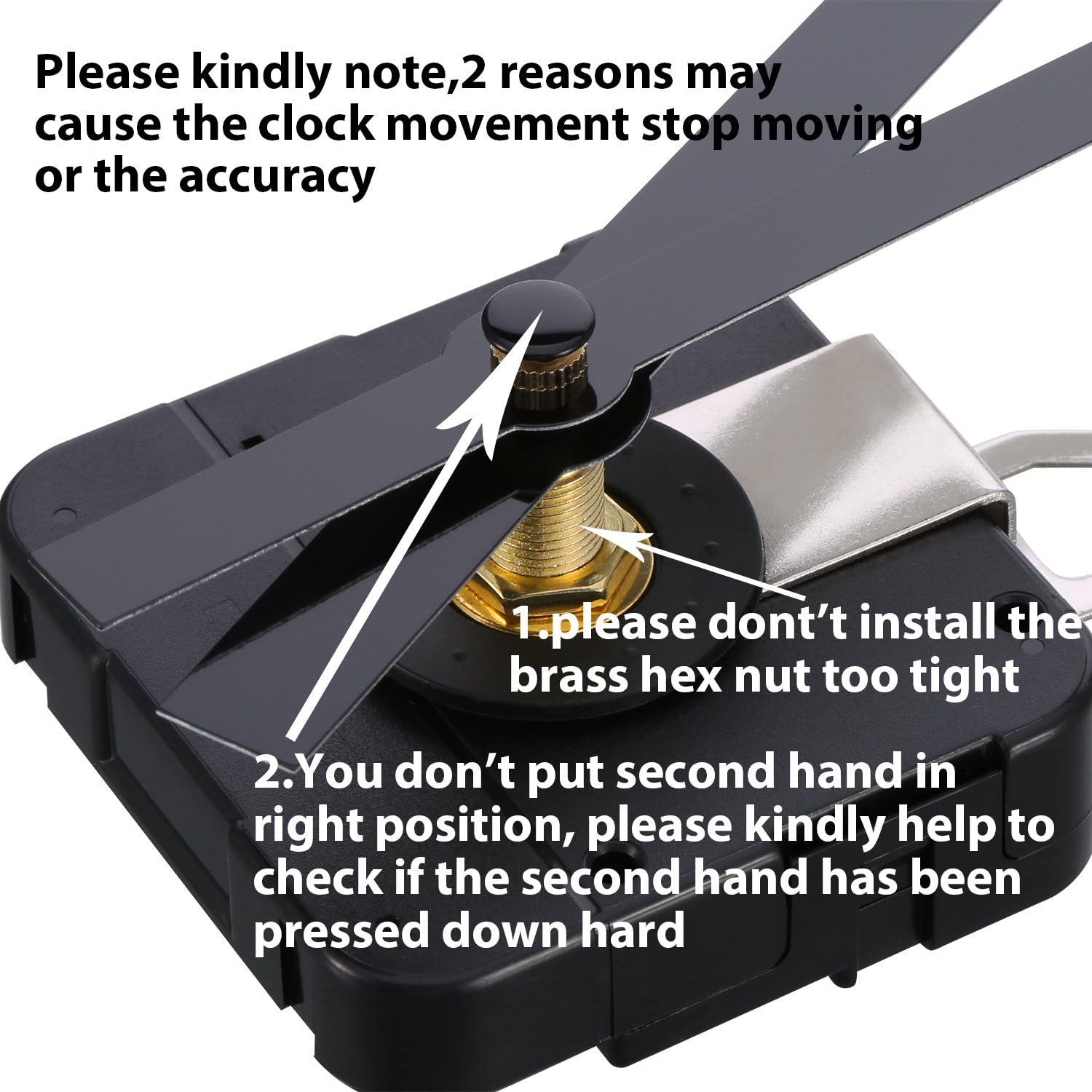 Premium Clock Movement High Torque Long Hands Easy to Install Durable Accurate