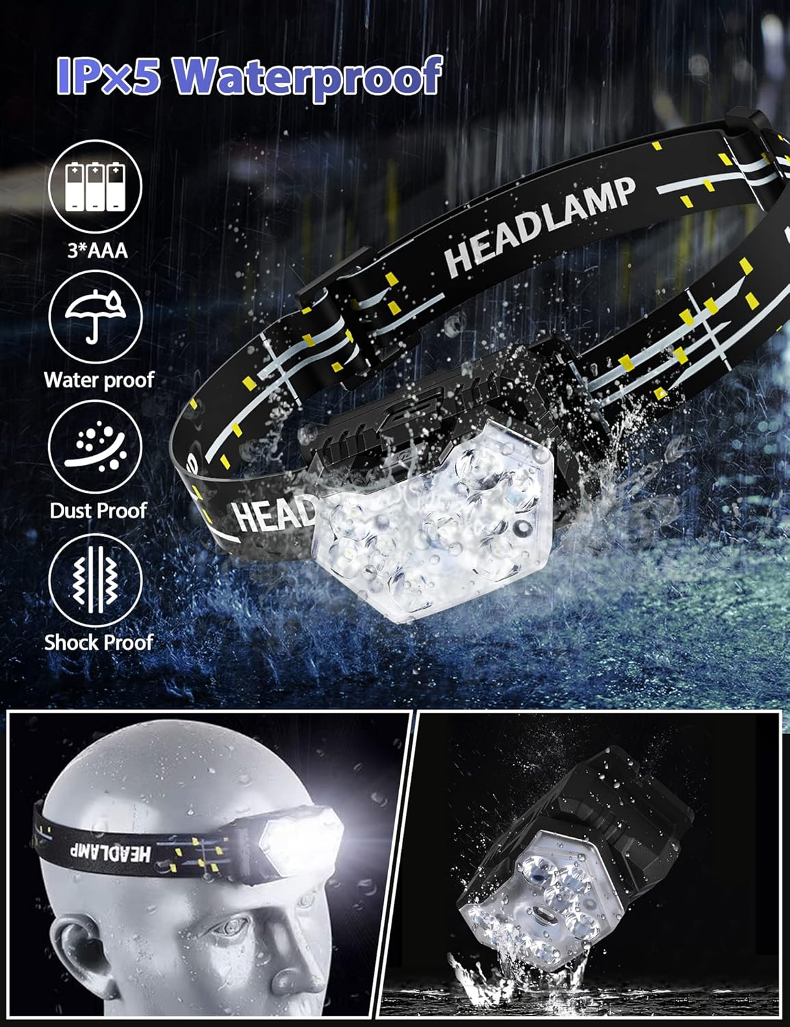 10x 2000 Lumen Dual Headlamp Set