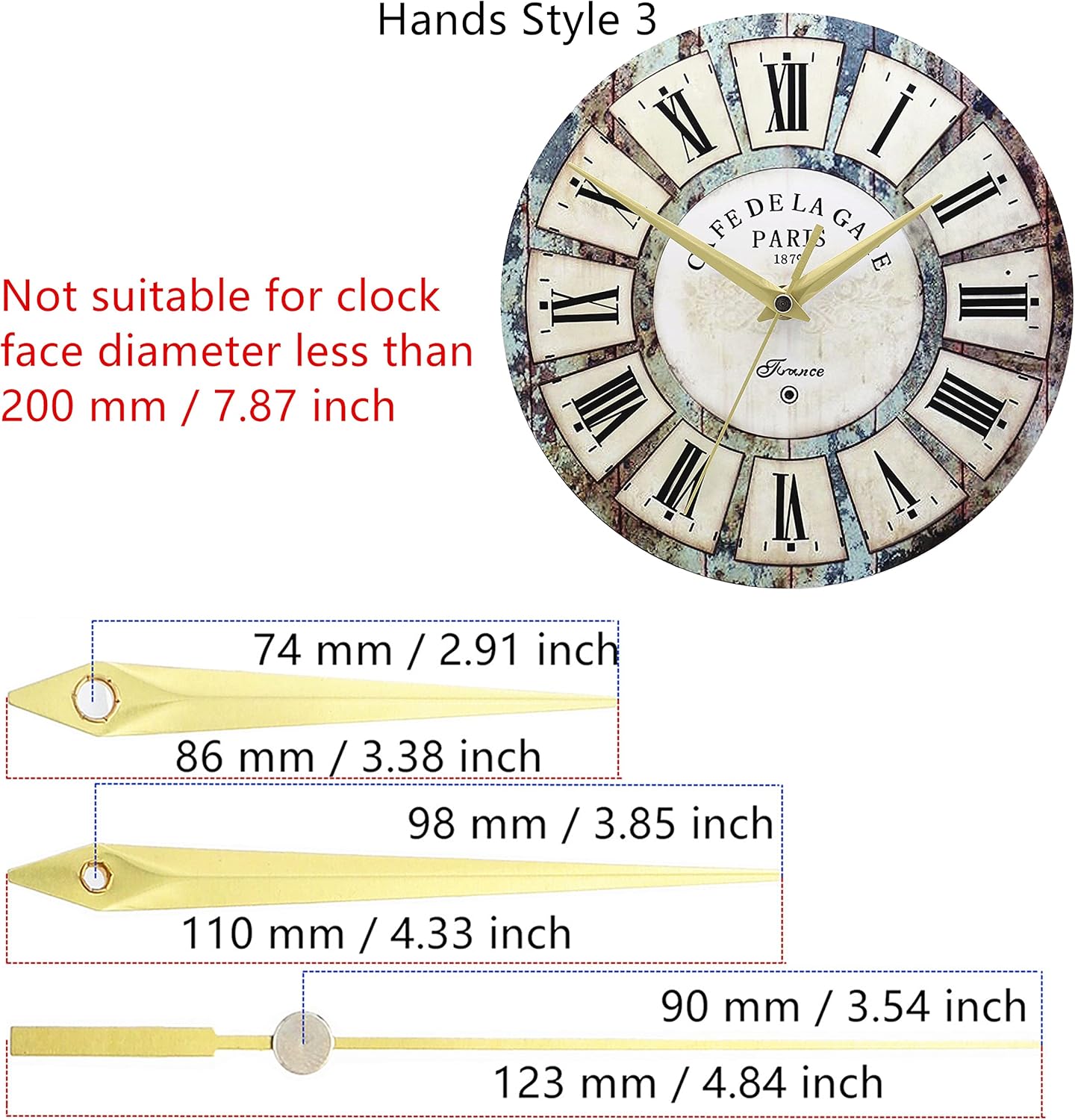 TIKROUND 12888 Continuous Sweep Wall Clock Movement