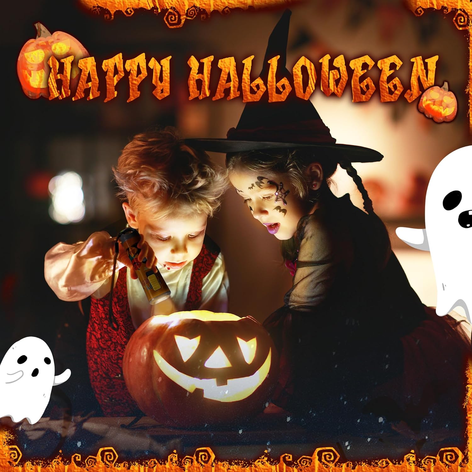 Halloweenspike EverBrite pumpkin lantern and headlamp set 2 each