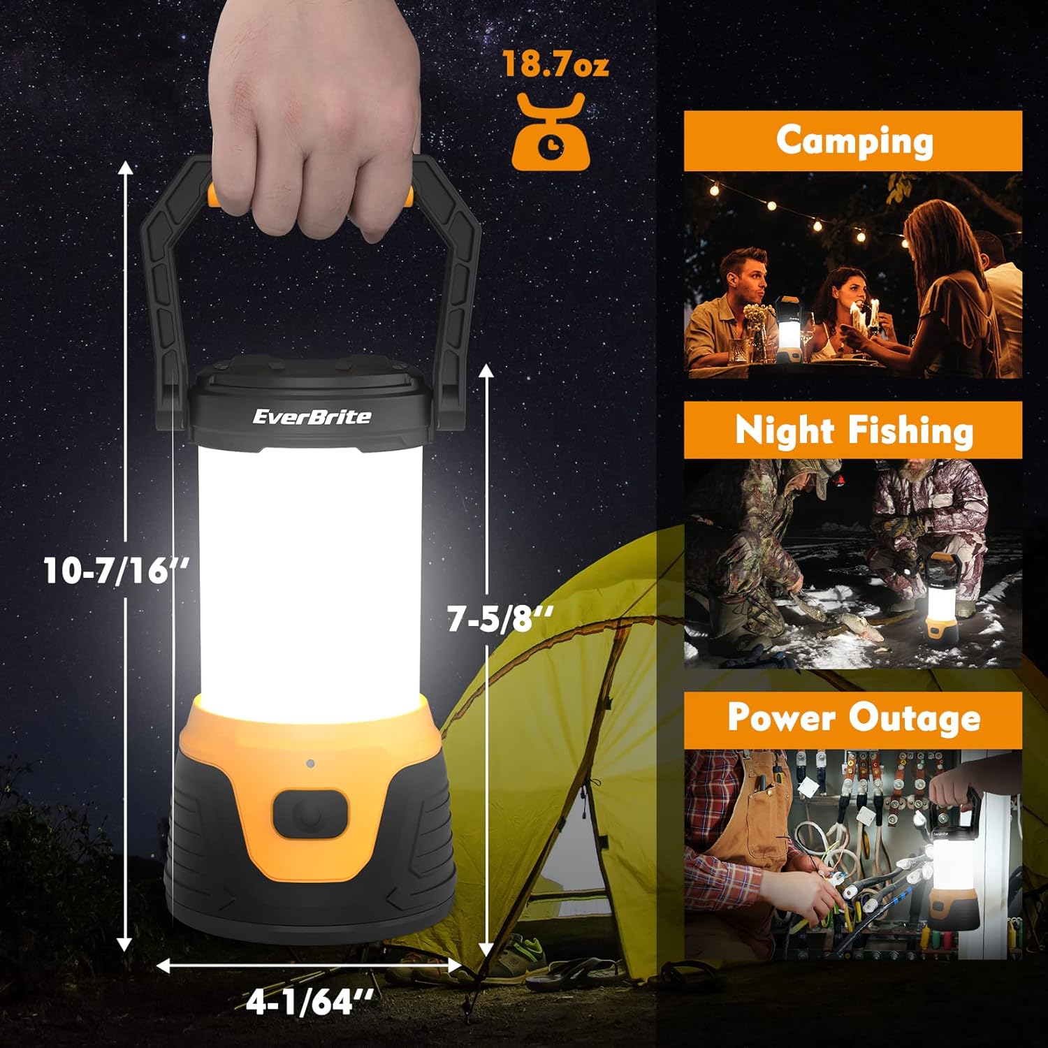 illumination 1000 lumens compact portable LED camping lantern and 2 pack headlamp