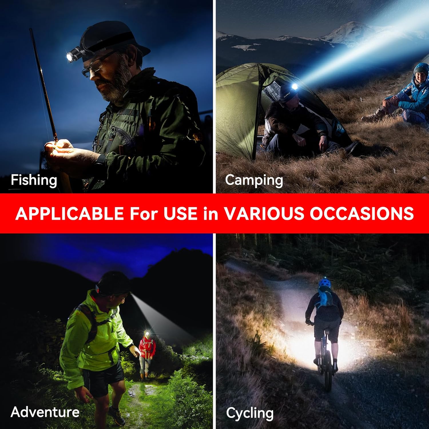 WdtPro Headlamp Rechargeable 2 Pack