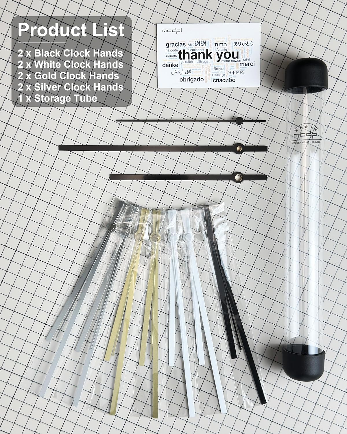 Elegant Multicolour Clock Hand Set Perfect for Large Walls and DIY Projects
