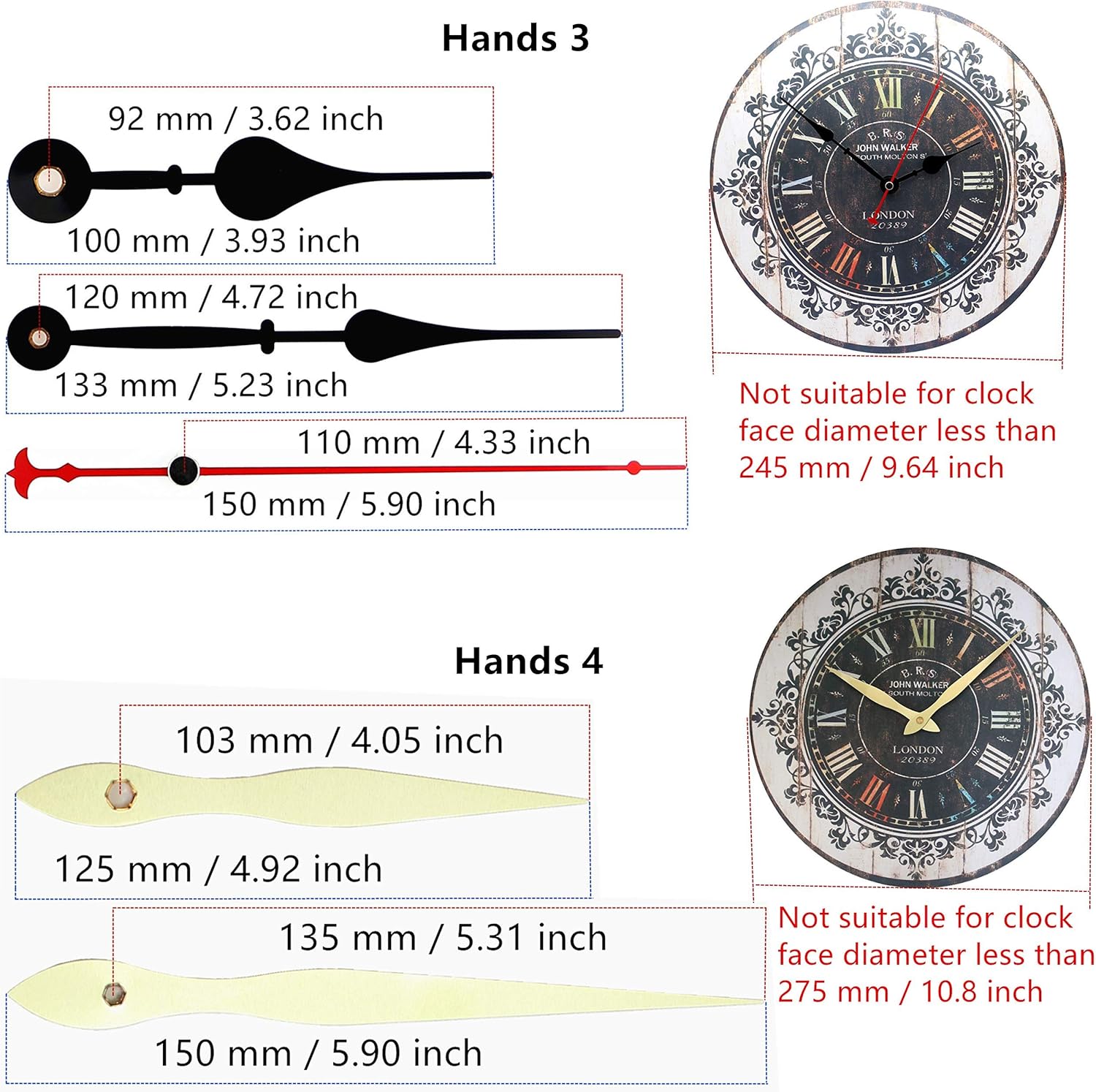Adjustable quartz wall clock movement repair kit 13mm pressurized